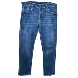 Mavi Zach Straight Leg Blue Wash Wrinkle Denim Men's Jeans Size 34 READ